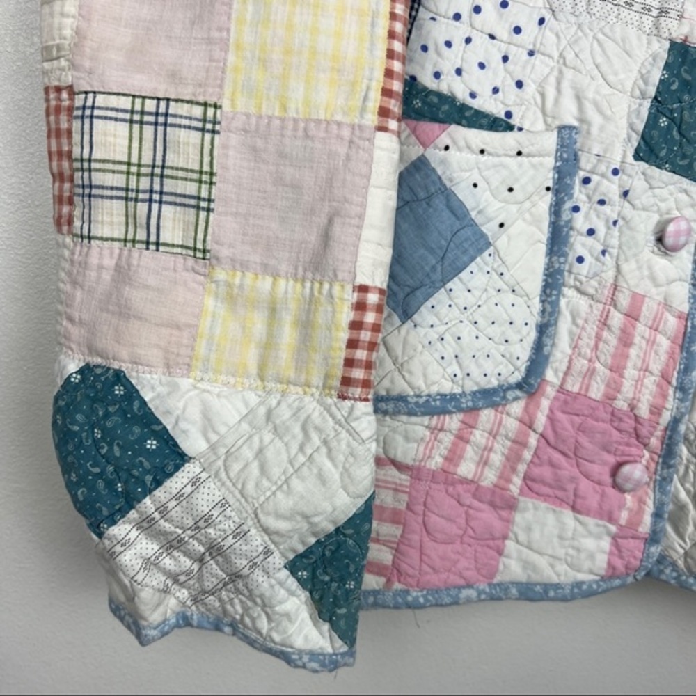 Lindsey Berns Rare Colorblock Embroidered Quilt Coat - Picture 4 of 9